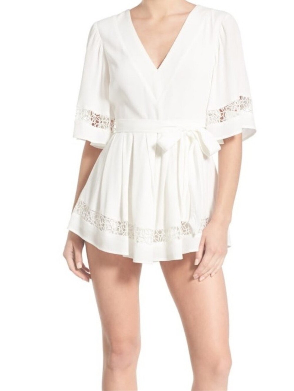 Lovers + Friends White Lace Romper